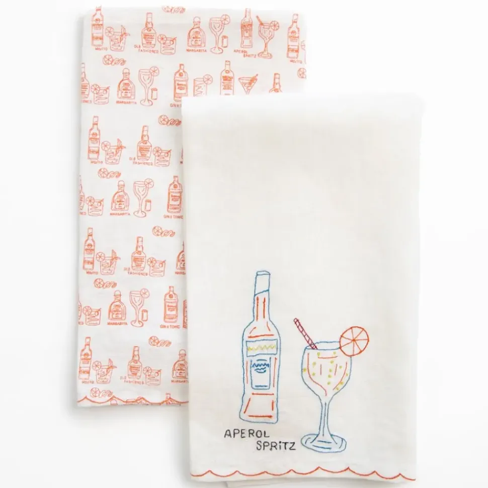 Aperol Spritz Linen Tea Towels