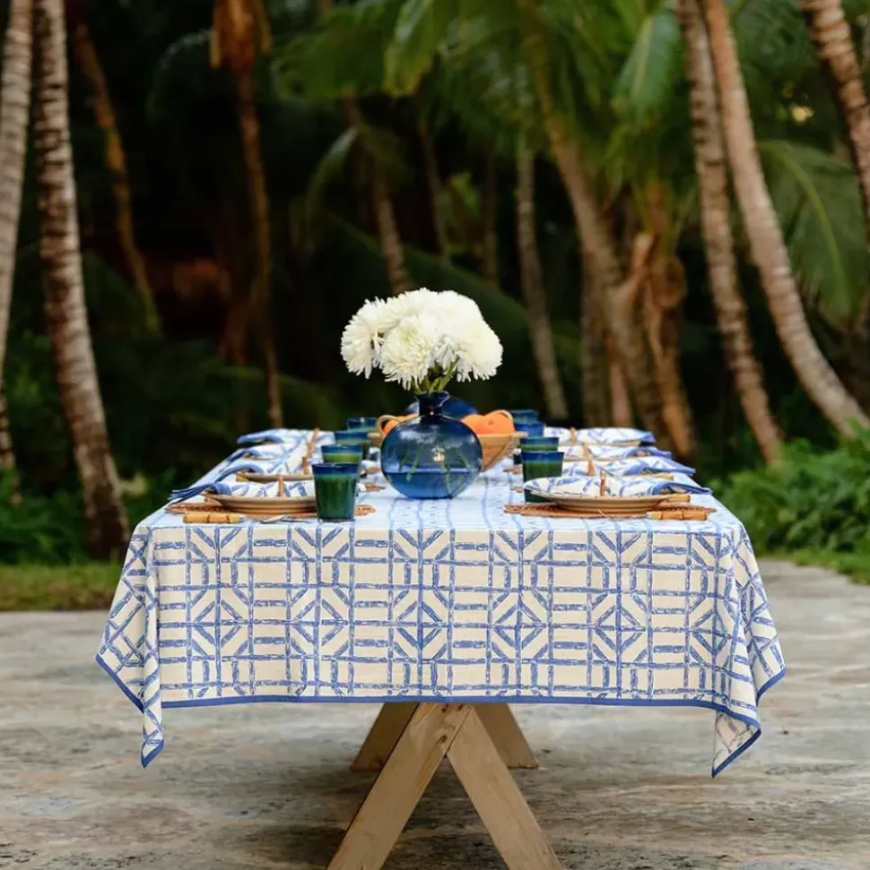 Blue Bamboo Tablecloth