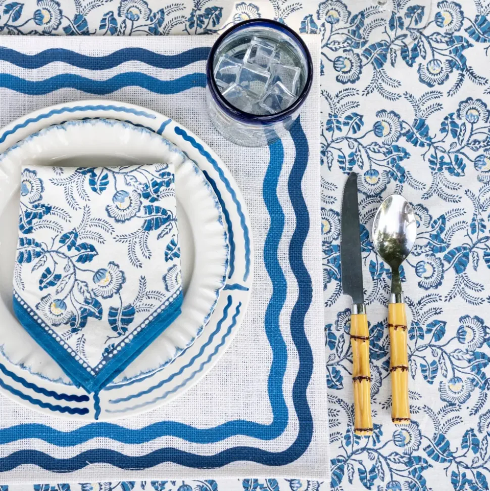 Blue Square Wave Placemat | Set of 4