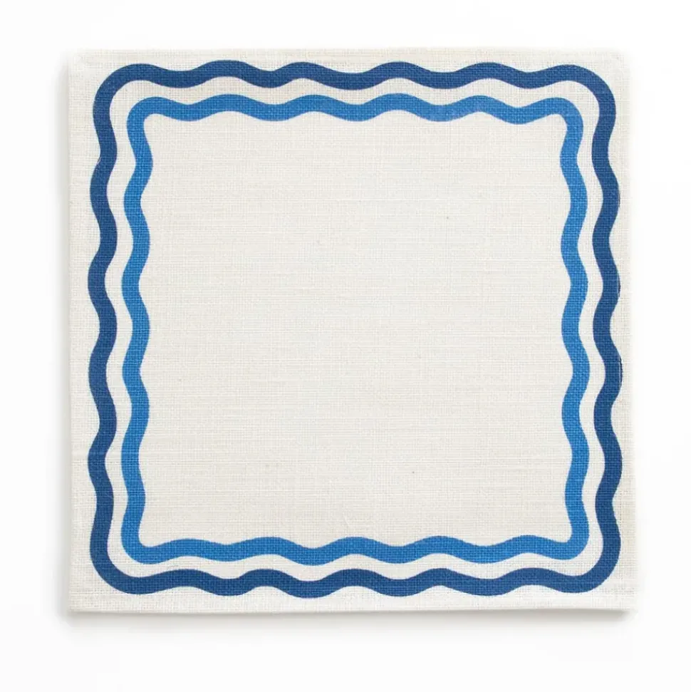 Blue Square Wave Placemat | Set of 4