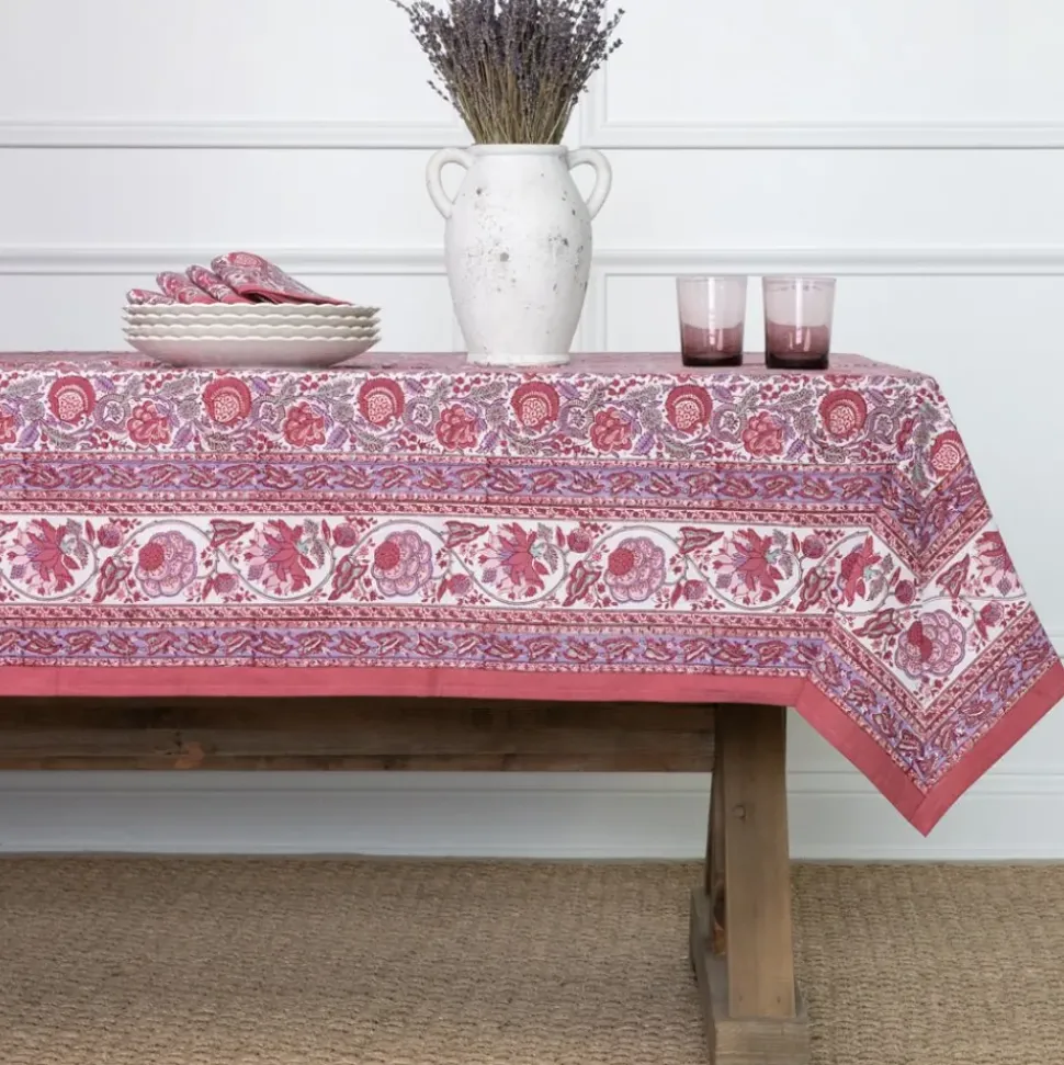 Bohemian Floral Dusty Rose Tablecloth