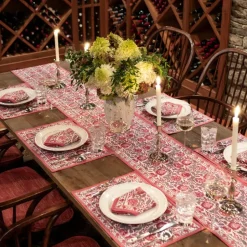 Bohemian Floral Dusty Rose Table Runner
