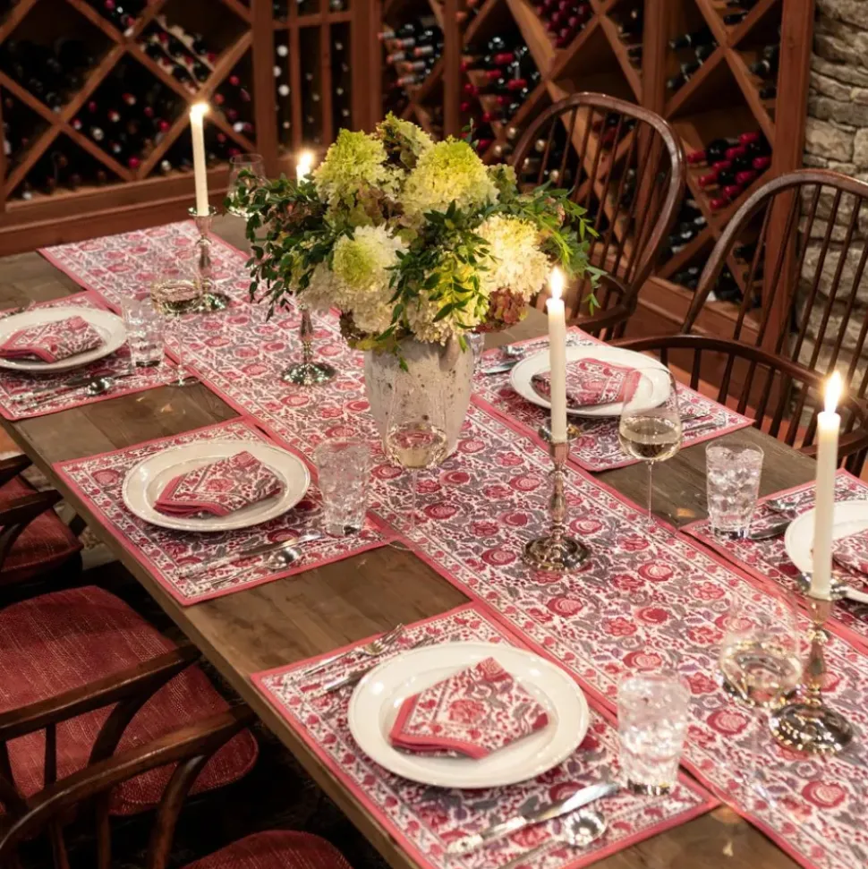 Bohemian Floral Dusty Rose Table Runner