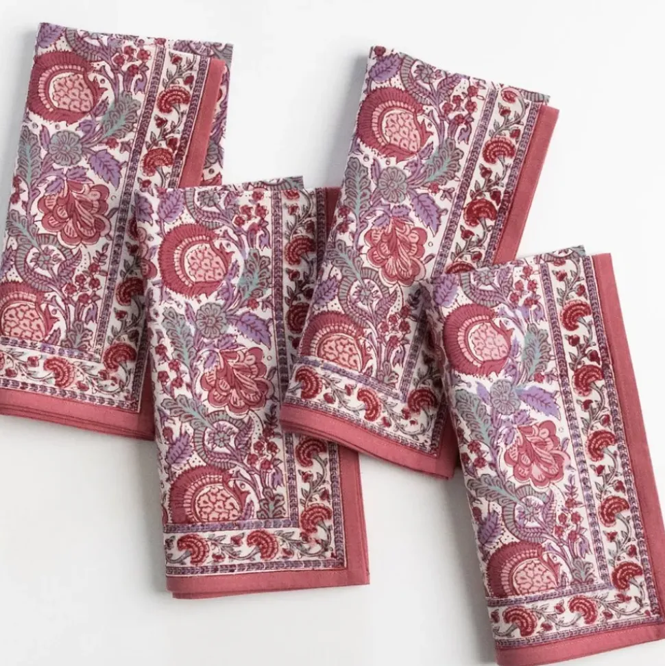 Bohemian Floral Dusty Rose Napkin | Set of 4