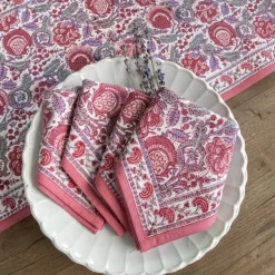 Bohemian Floral Dusty Rose Napkin | Set of 4