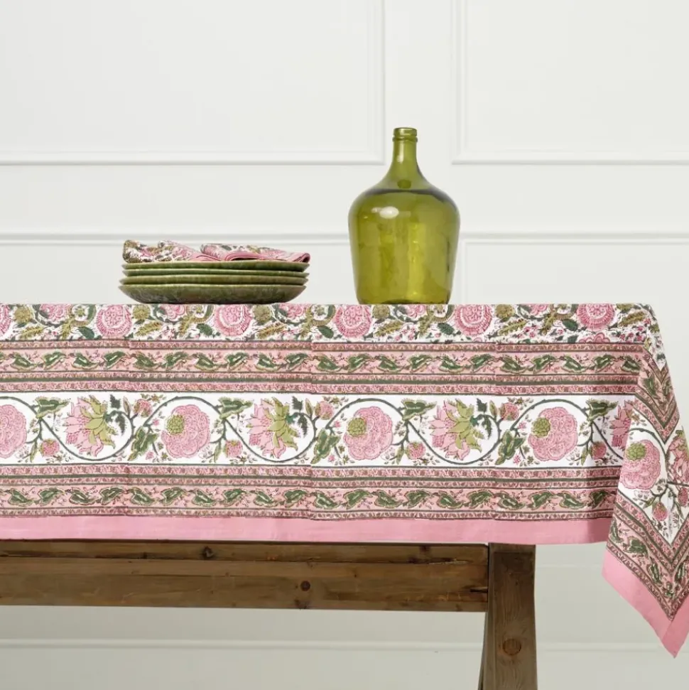 Bohemian Floral Moss & Mauve Tablecloth