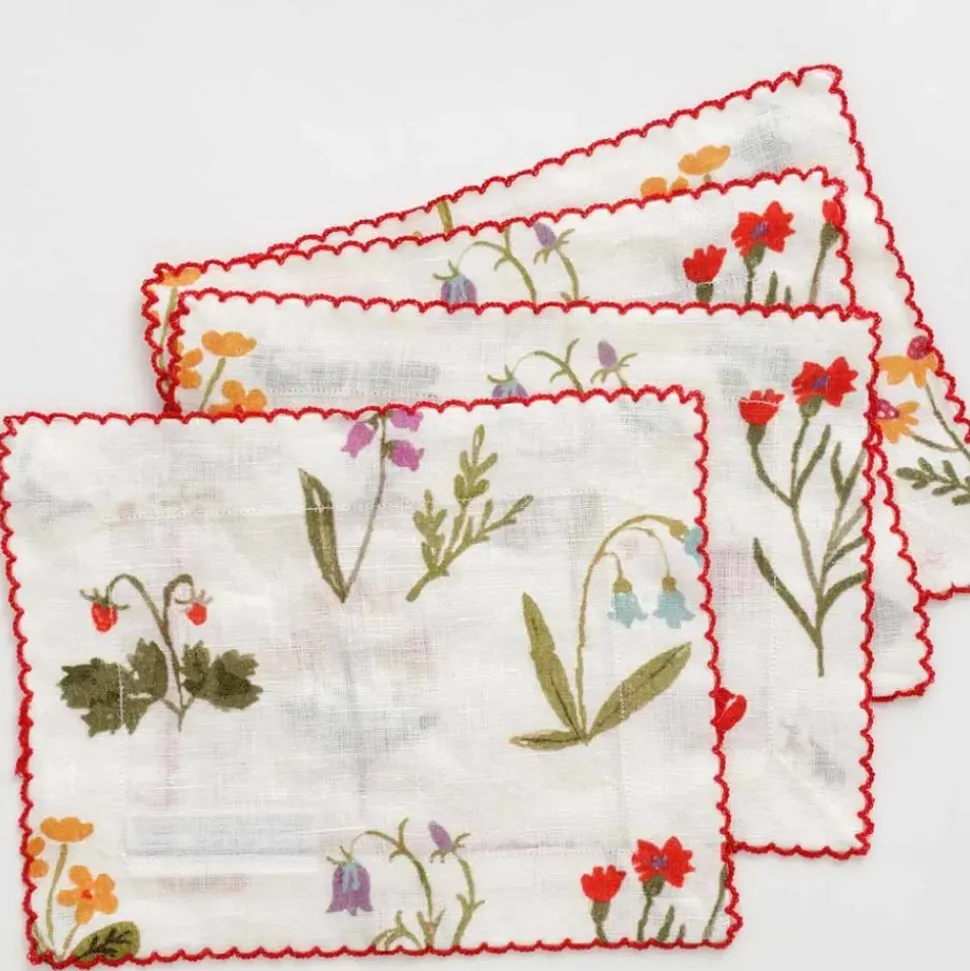 Botanical Garden Linen Cocktail Napkin | Set of 4