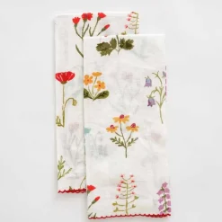Botanical Garden Linen Fingertip Towels | Set of 2