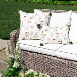 Botanical Garden Linen Lumbar Pillow Cover