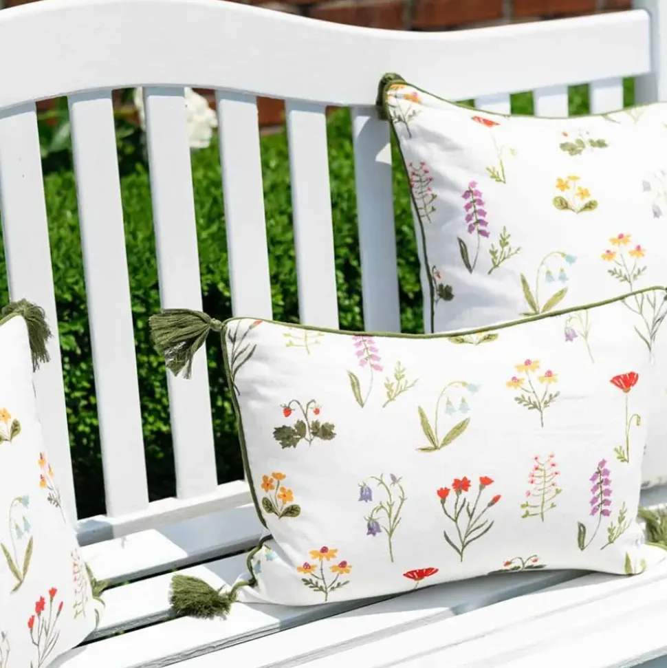 Botanical Garden Linen Lumbar Pillow Cover