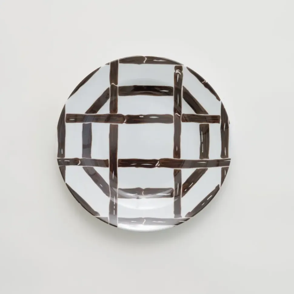 Brown Bamboo Melamine Appetizer Plate | Set of 6