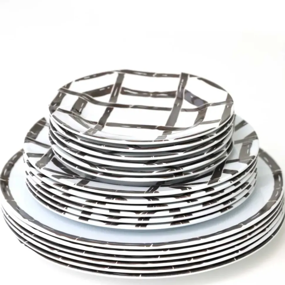 Brown Bamboo Melamine Dinner Plate | Set of 6