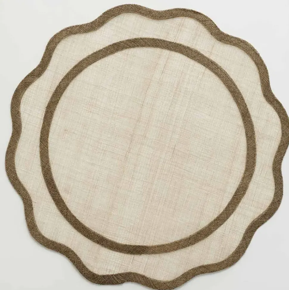 Brown Scalloped Rice Paper Placemats