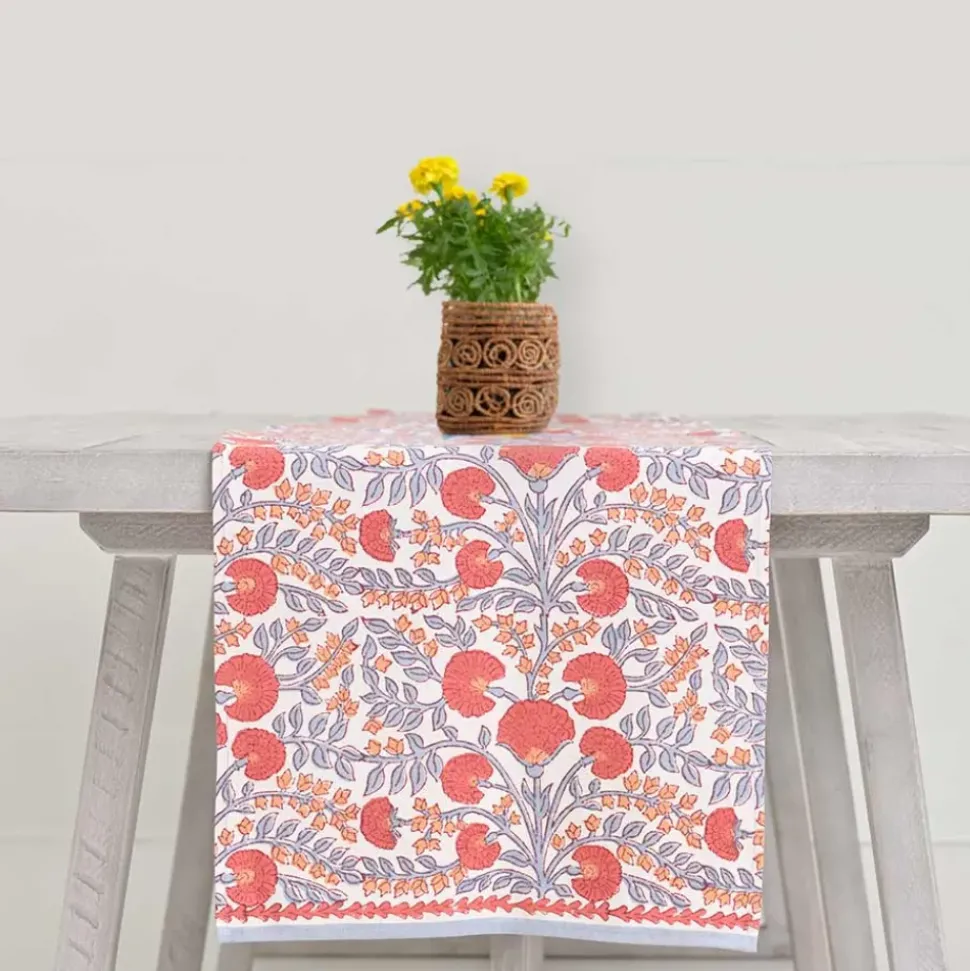 Cactus Flower Ivory Table Runner