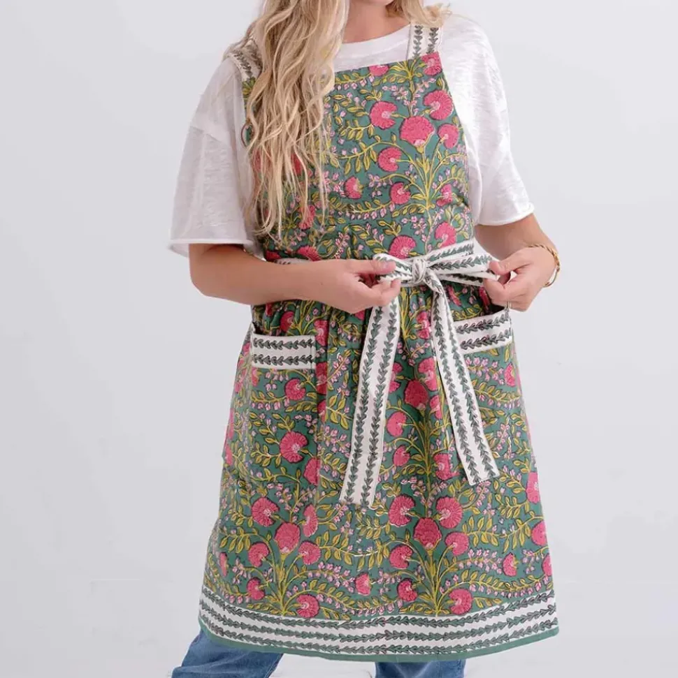 Cactus Flower Jade Apron