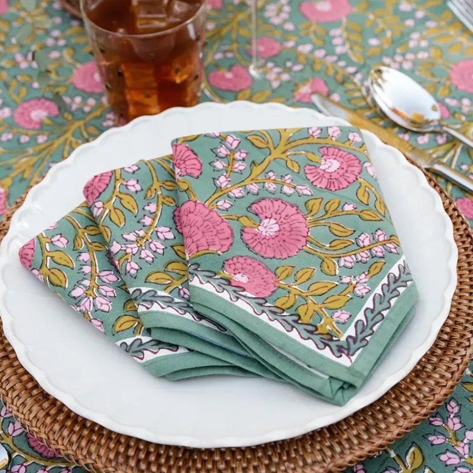 Cactus Flower Jade Napkin | Set of 4