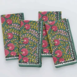 Cactus Flower Jade Napkin | Set of 4