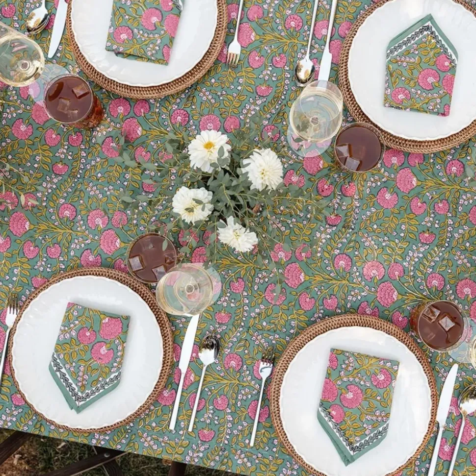 Cactus Flower Jade Napkin | Set of 4