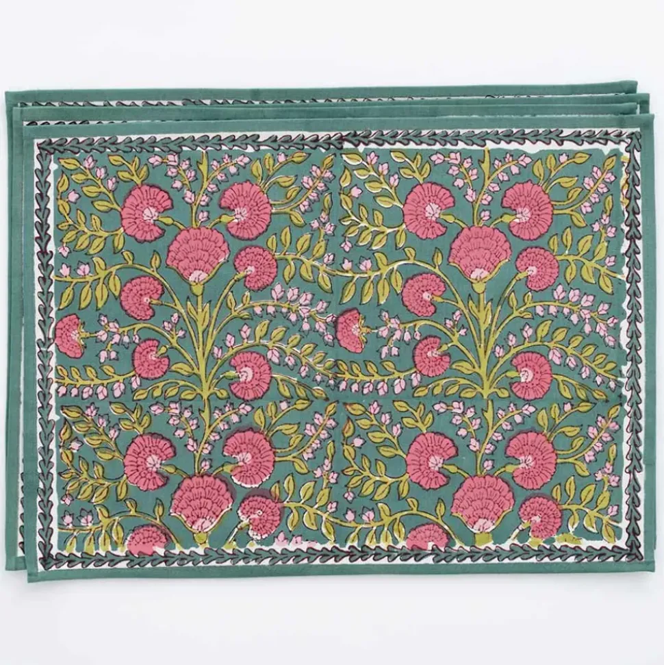 Cactus Flower Jade Placemat | Set of 4