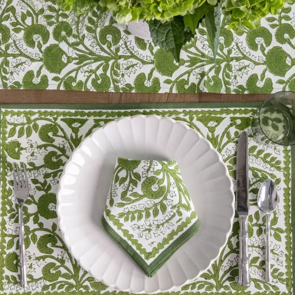 Cactus Flower Lettuce Green Placemat | Set of 4
