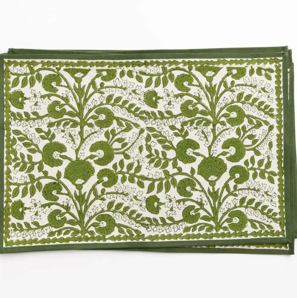 Cactus Flower Lettuce Green Placemat | Set of 4