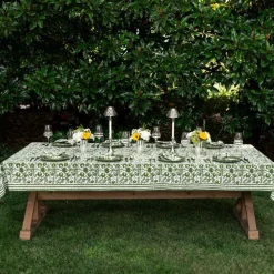 Cactus Flower Lettuce Green Tablecloth