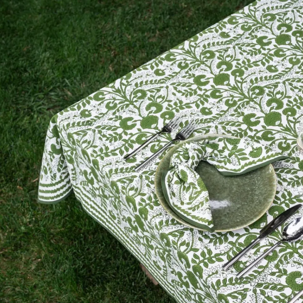 Cactus Flower Lettuce Green Tablecloth