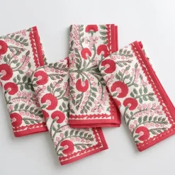 Cactus Flower Scarlet & Rose Napkin | Set of 4