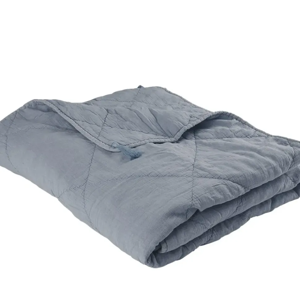 Cadet Blue Cotton Throw