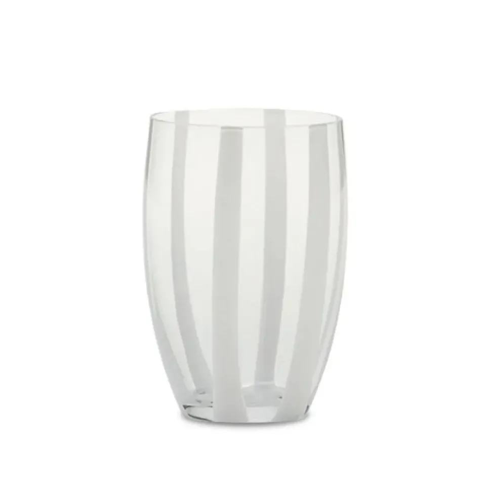 Candy Striped Drinking Glass- Amber