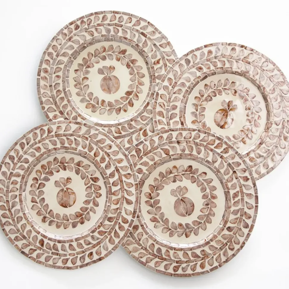 Capiz Shell Pomegranate Charger Taupe | Set of 4