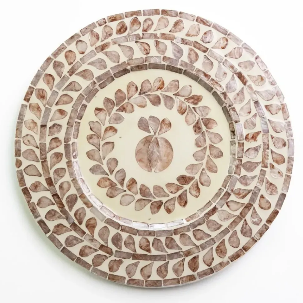 Capiz Shell Pomegranate Charger Taupe | Set of 4