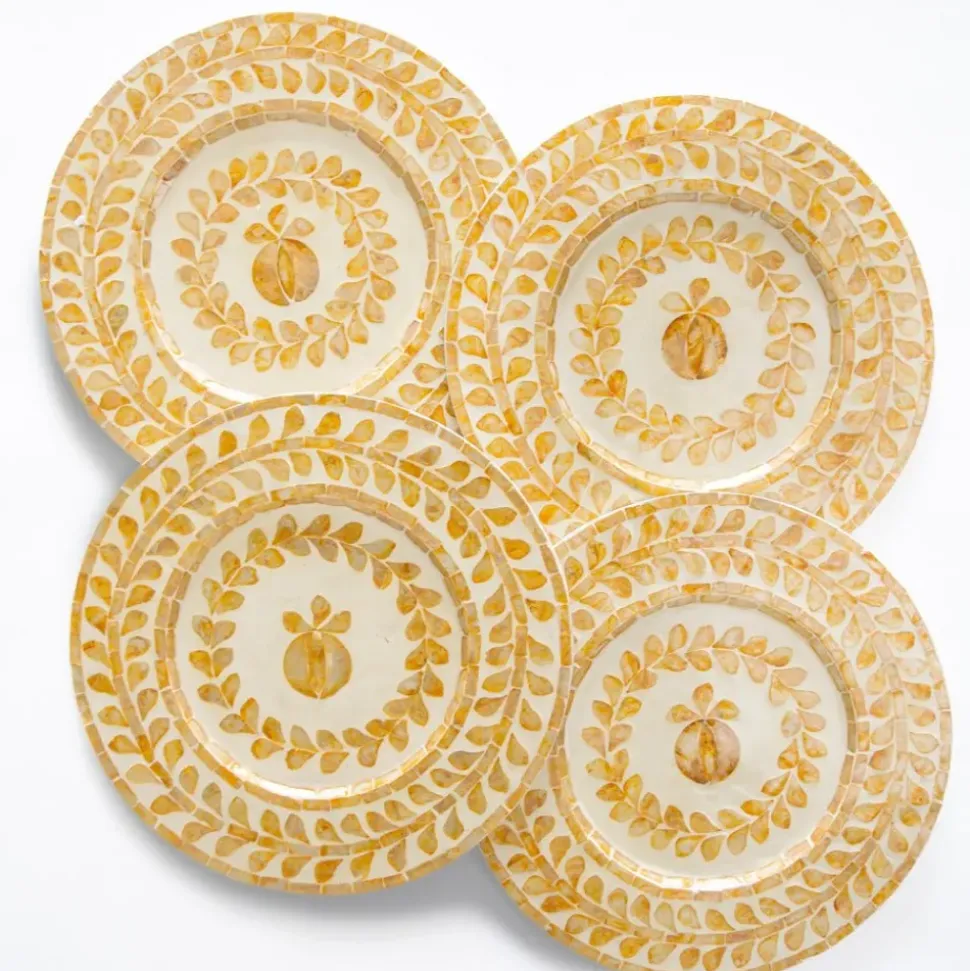 Capiz Shell Pomegranate Charger Marigold | Set of 4