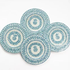 Capiz Shell Pomegranate Charger Teal | Set of 4