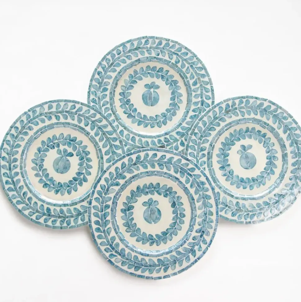 Capiz Shell Pomegranate Charger Teal | Set of 4