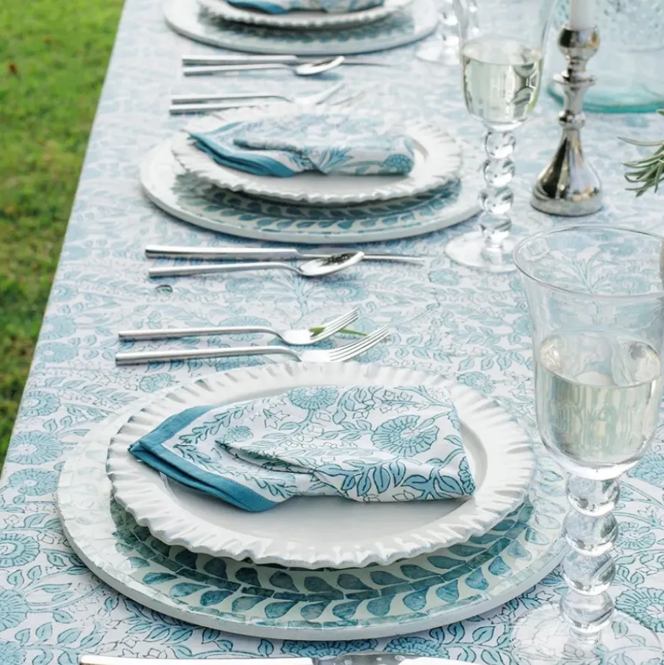 Capiz Shell Pomegranate Charger Teal | Set of 4