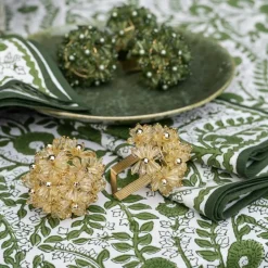 Champagne Bouquet Beaded Napkin Ring | Set of 4