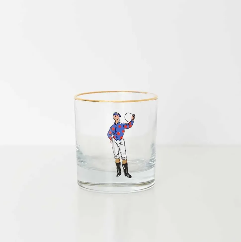 Classic Jockey Silks Bourbon Glass Mixed Set of 4