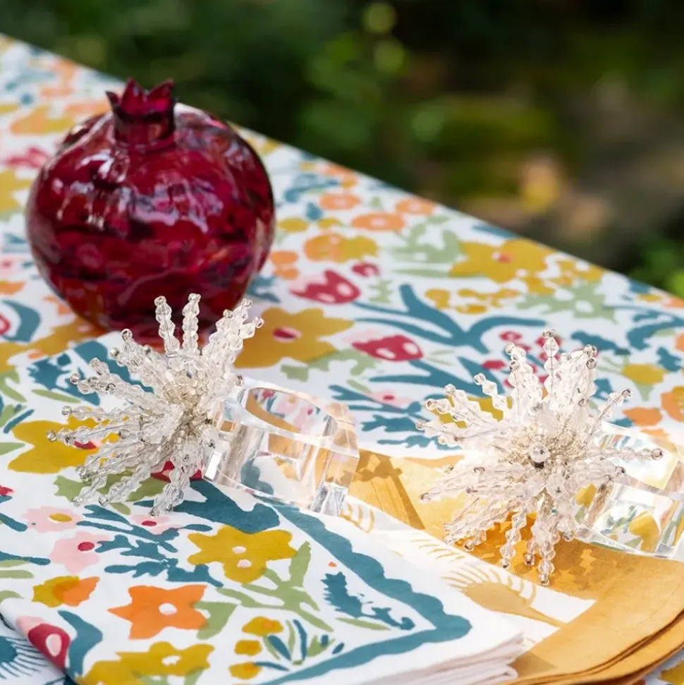 Clear Acrylic Beaded Napkin Ring | Set of 4