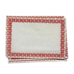 Coral Bamboo Jute Placemat | Set of 4