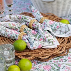 Dove & Cypress Pink & Green Napkin | Set of 4