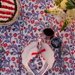 Emma Red & Blue Napkin | Set of 4