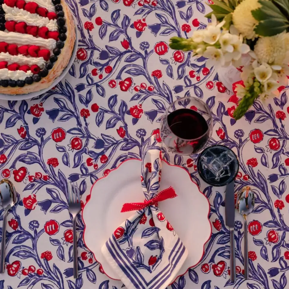 Emma Red & Blue Napkin | Set of 4