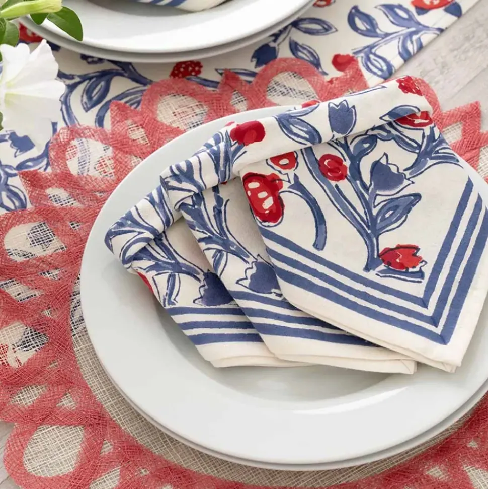 Emma Red & Blue Napkin | Set of 4