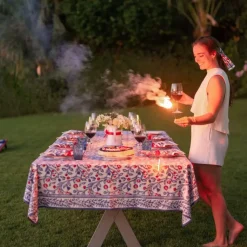 Emma Red & Blue Tablecloth