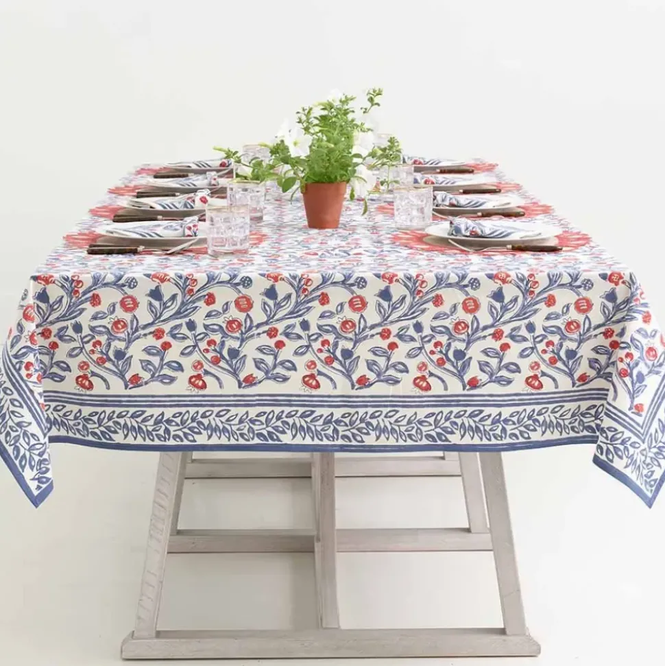 Emma Red & Blue Tablecloth
