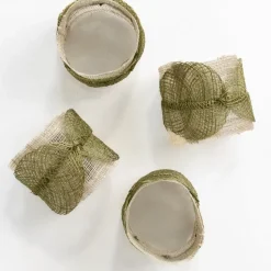 Fern Poplar Leaf Napkin Rings | Set of 4