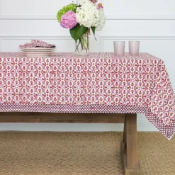 Fleur de Lis Rose Tablecloth