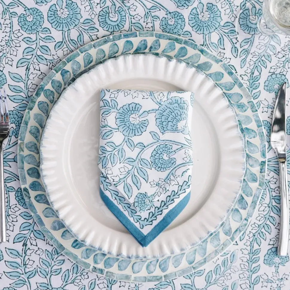 Floral Trellis Aqua Napkin | Set of 4