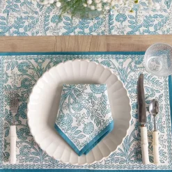 Floral Trellis Aqua Placemat | Set of 4